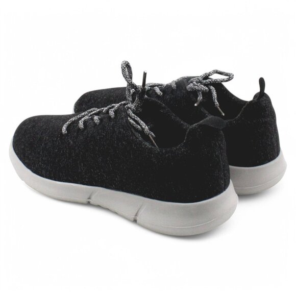 SUGAR Womens Black Heathered Comfort Round Toe Lace-up Athletic Sneakers - Picture 9 of 9